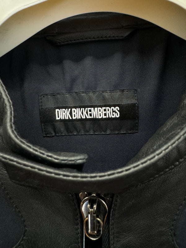 2000s Dirk Bikkembergs paneled leather jacket