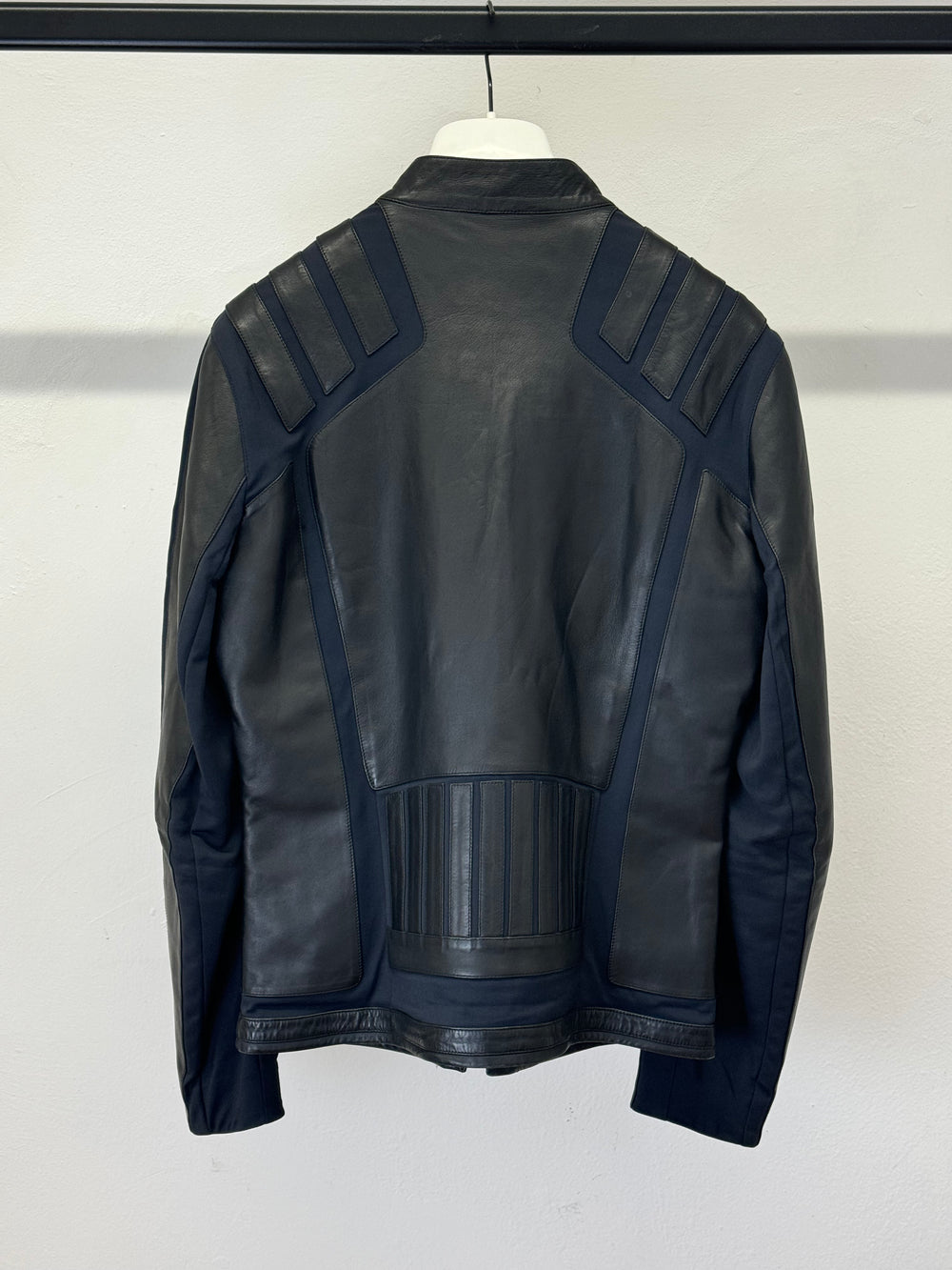 2000s Dirk Bikkembergs paneled leather jacket