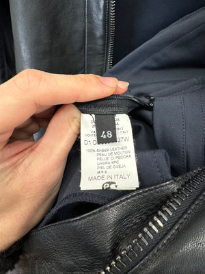 2000s Dirk Bikkembergs paneled leather jacket