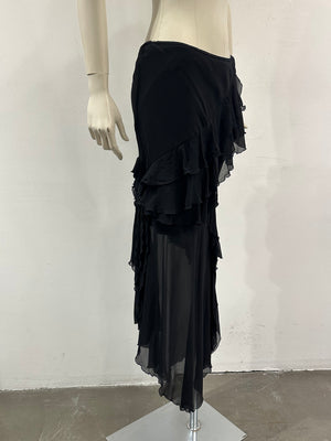 2000s Gianfranco Ferré long draped skirt