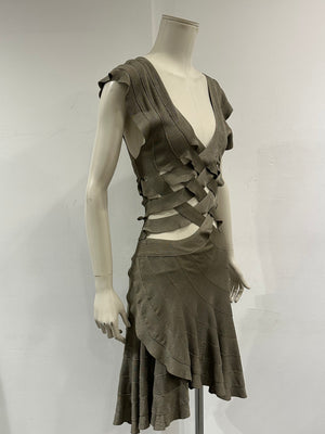 2003 Plein Sud runway woven bandage knit dress