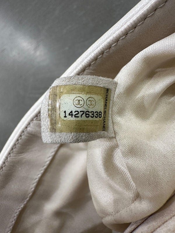 2010 Chanel shearling tweed patchwork flap bag