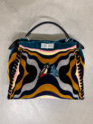 F/W 2016 Fendi velvet embroidered Peekaboo bag