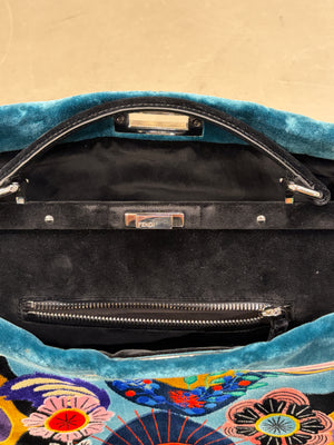 F/W 2016 Fendi velvet embroidered Peekaboo bag