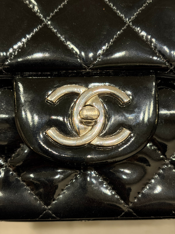 2013-2014 Chanel Large Flap double chain matelasse patent leather bag