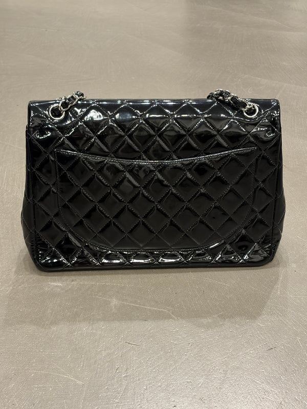 2013-2014 Chanel Large Flap double chain matelasse patent leather bag