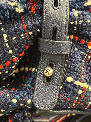 S/S2016 Chanel "Airline" tweed patches bowling bag