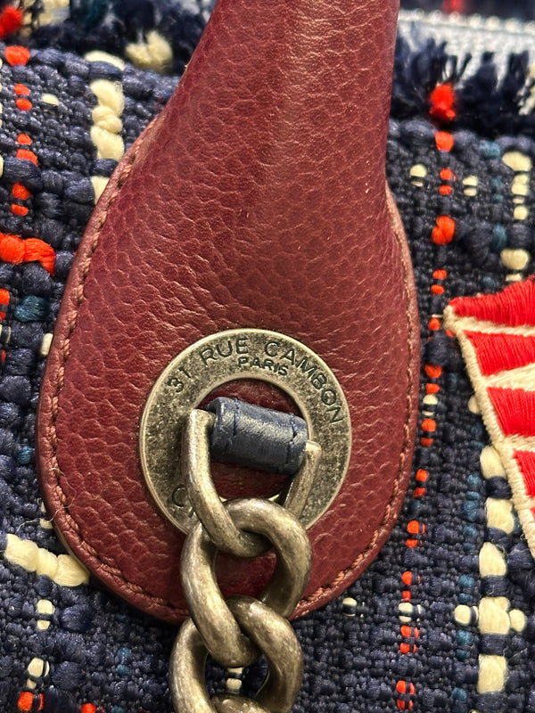 S/S2016 Chanel "Airline" tweed patches bowling bag