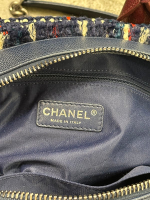 S/S2016 Chanel "Airline" tweed patches bowling bag