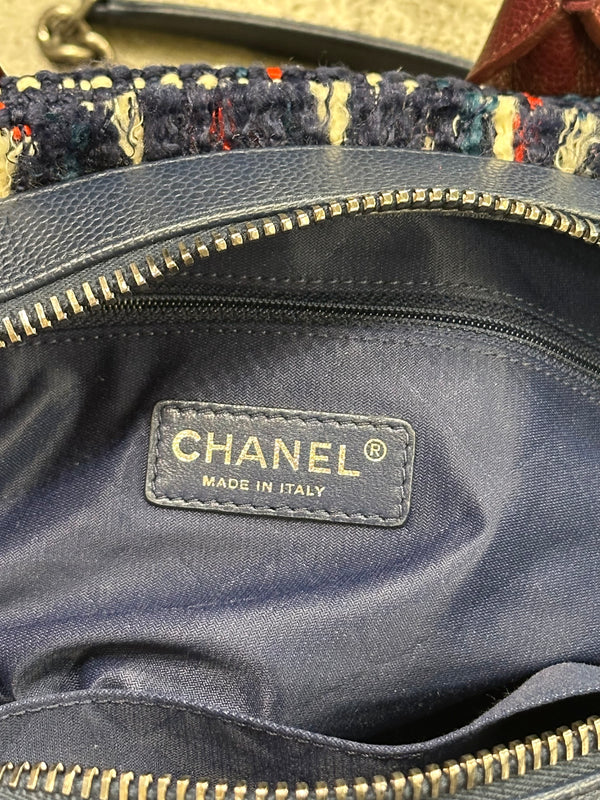 S/S2016 Chanel "Airline" tweed patches bowling bag