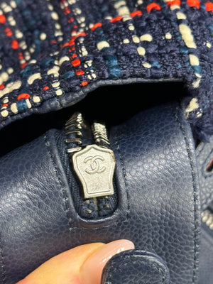 S/S2016 Chanel "Airline" tweed patches bowling bag