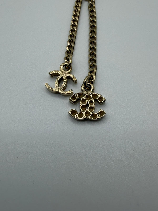 2010s Chanel pearl-embellished CC pendant necklace