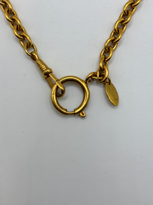 1990s Chanel quilted CC pendant chain necklace