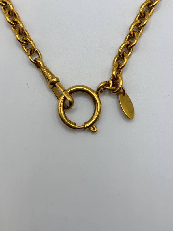 1990s Chanel quilted CC pendant chain necklace
