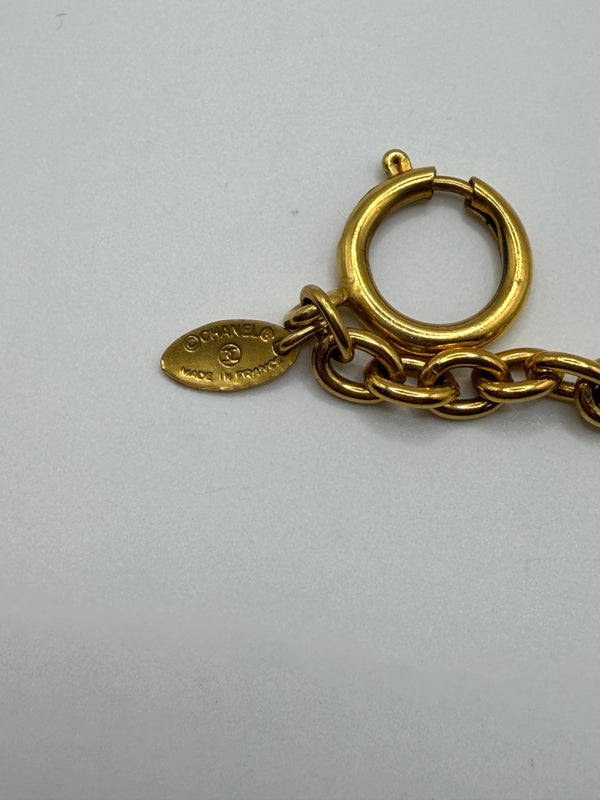 1990s Chanel quilted CC pendant chain necklace