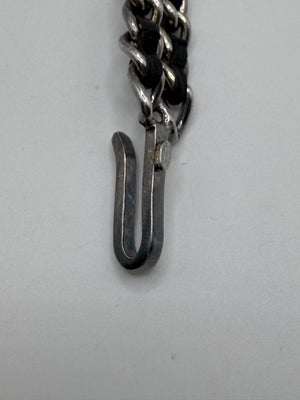 2000s Chanel leather and chain belt with CC charm