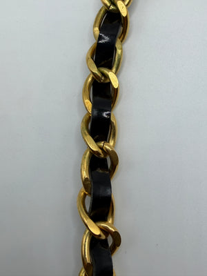 1995 Chanel by Karl Lagerfeld leather intertwined choker