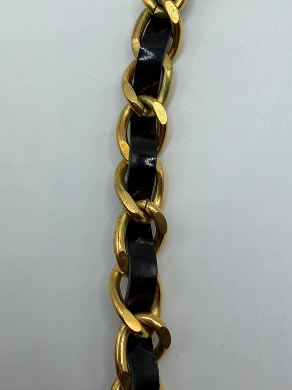 1995 Chanel by Karl Lagerfeld leather intertwined choker