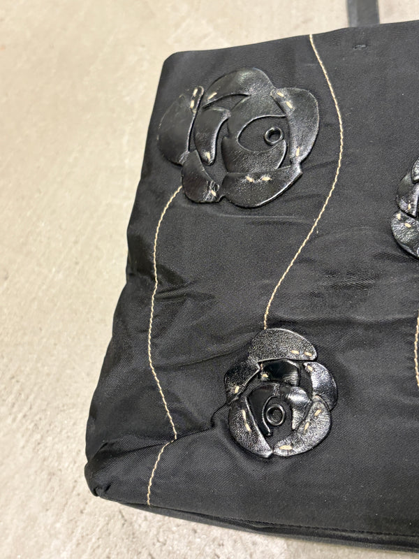 S/S2003 Prada floral appliqué nylon tote bag