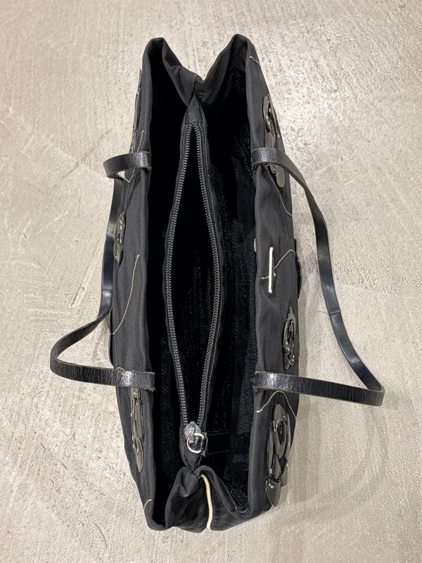 S/S2003 Prada floral appliqué nylon tote bag