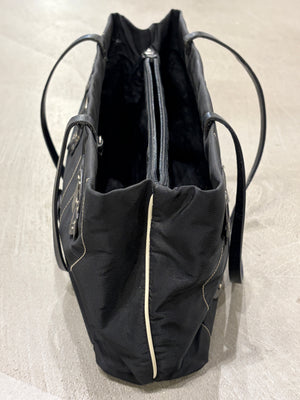 S/S2003 Prada floral appliqué nylon tote bag