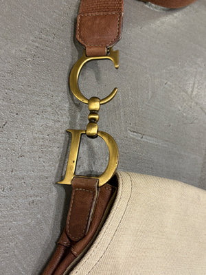 2002 Christian Dior by John Galliano canvas and leather Saddle bag