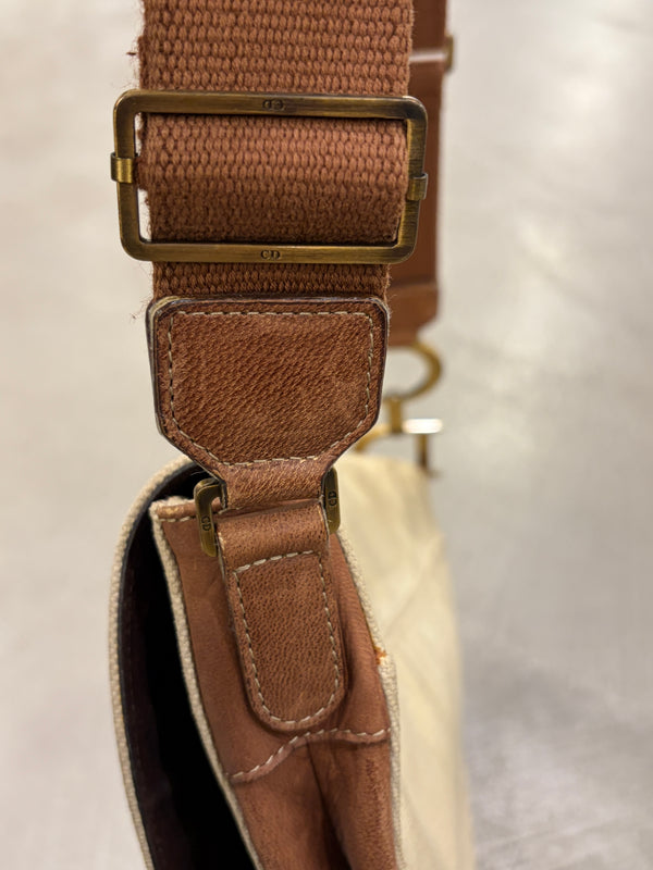 2002 Christian Dior by John Galliano canvas and leather Saddle bag
