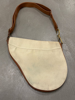 2002 Christian Dior by John Galliano canvas and leather Saddle bag