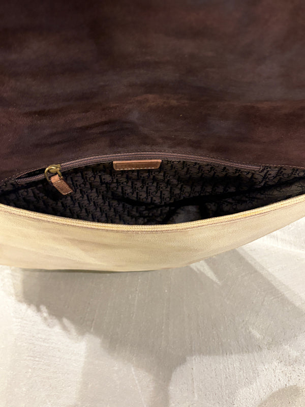 2002 Christian Dior by John Galliano canvas and leather Saddle bag