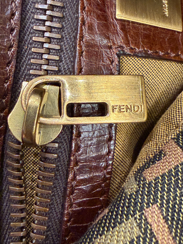 2000s Fend two-tone Zucca Baguette bag