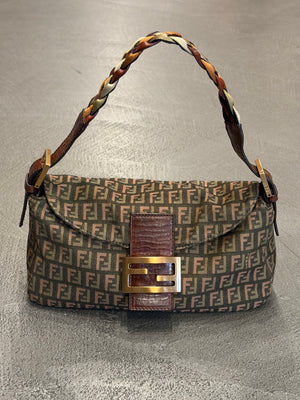2000s Fend two-tone Zucca Baguette bag