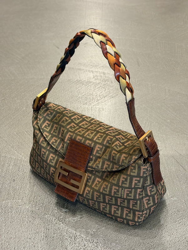 2000s Fend two-tone Zucca Baguette bag