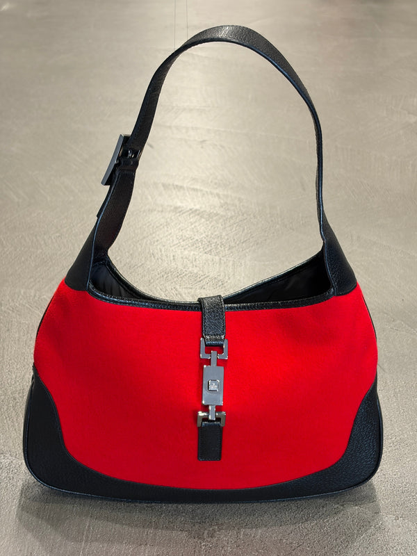 2000s Gucci wool and leather Jackie bag
