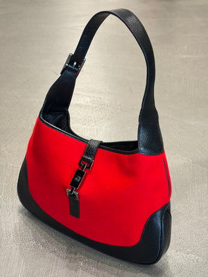 2000s Gucci wool and leather Jackie bag