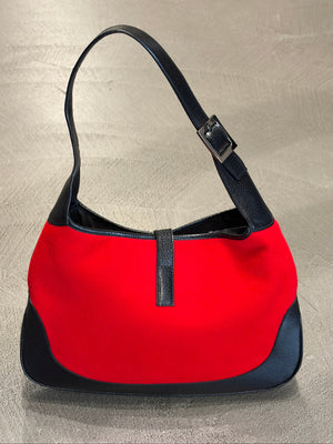 2000s Gucci wool and leather Jackie bag