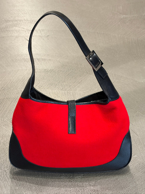 2000s Gucci wool and leather Jackie bag