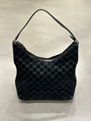 F/W1997 Gucci by Tom Ford monogram suede hobo bag