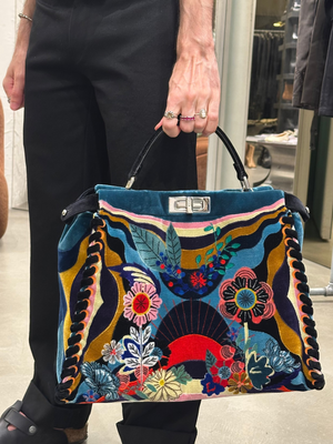 F/W 2016 Fendi velvet embroidered Peekaboo bag