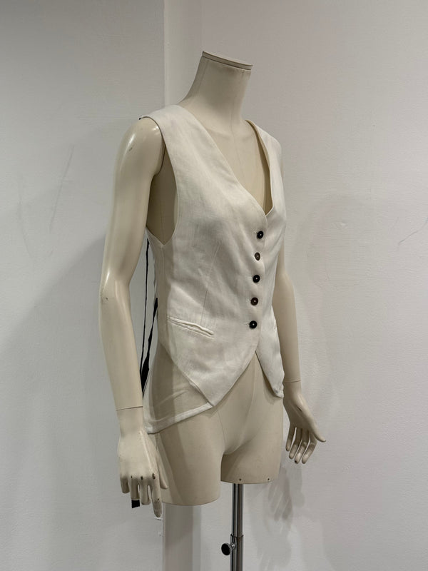 S/S2014 Ann Demeulemeester back floral mesh vest