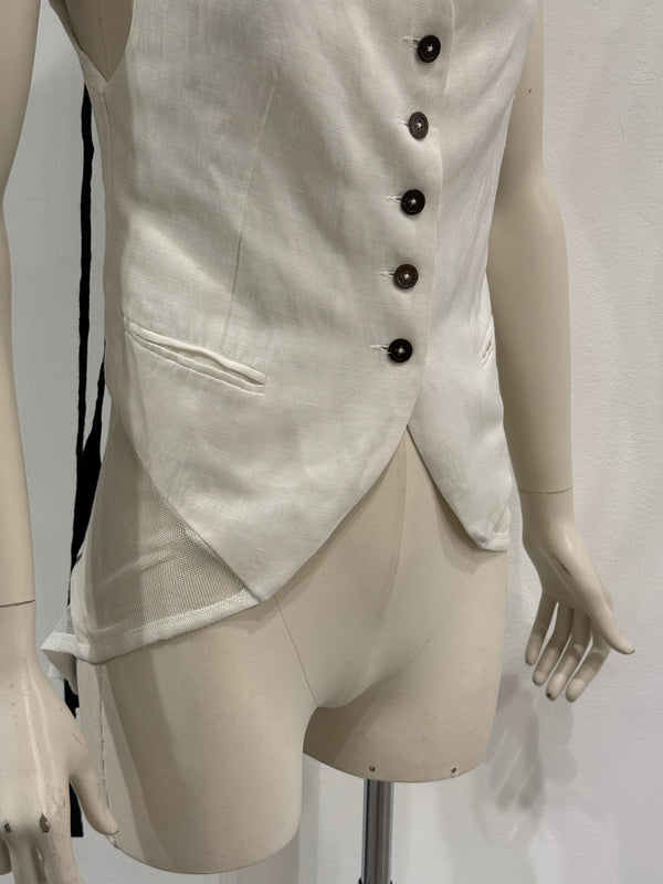 S/S2014 Ann Demeulemeester back floral mesh vest