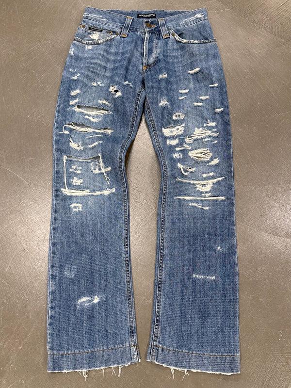 S/S2005 Dolce & Gabbana “crash” distressed jeans