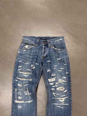 S/S2005 Dolce & Gabbana “crash” distressed jeans