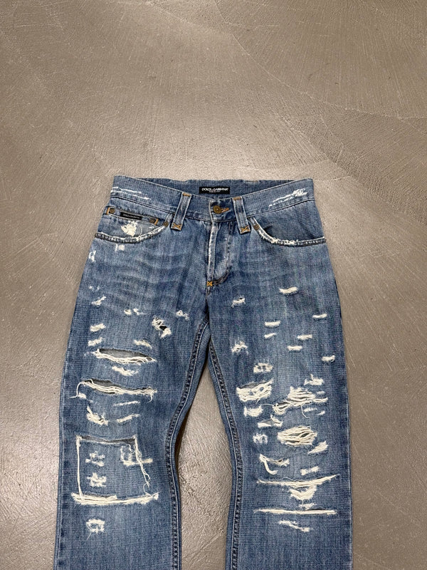 S/S2005 Dolce & Gabbana “crash” distressed jeans