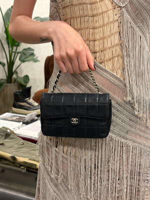 2000-2002 Chanel leather Chocolate bar mini bag