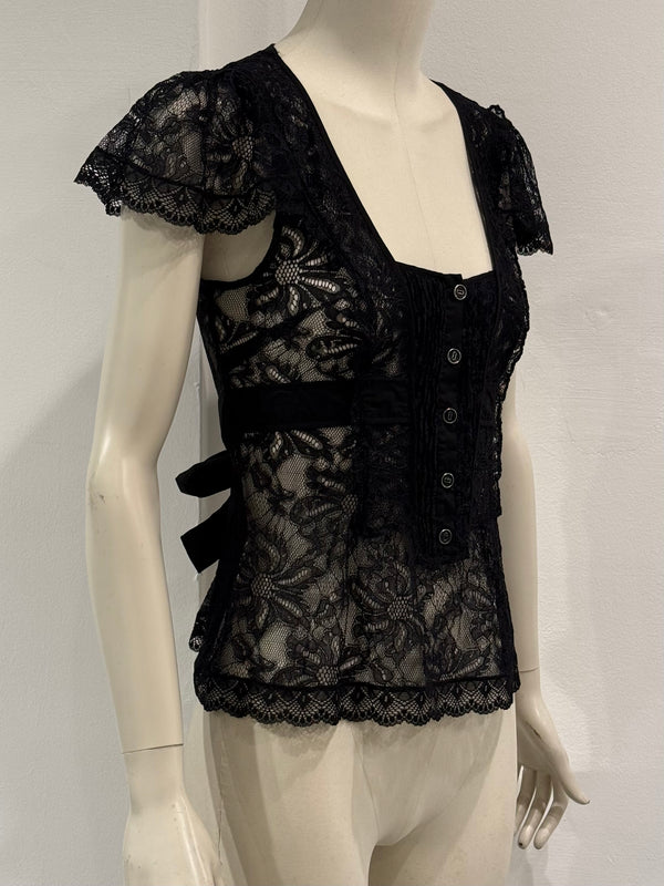 2000s Dolce & Gabbana lace corseted blouse