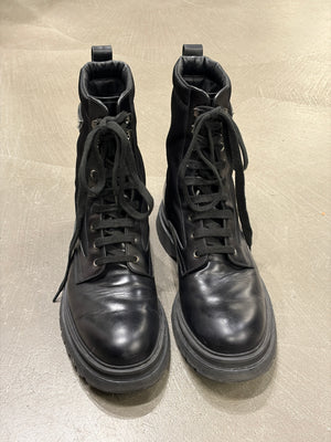 2010s Prada nylon and leather combat boots