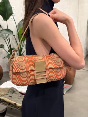S/S2001 Fendi swirl pony hair Baguette bag