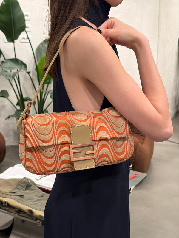 S/S2001 Fendi swirl pony hair Baguette bag