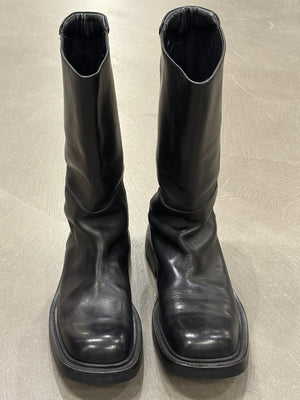 A/W1999 Prada runway square toe leather boots
