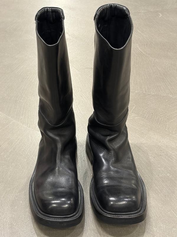 A/W1999 Prada runway square toe leather boots